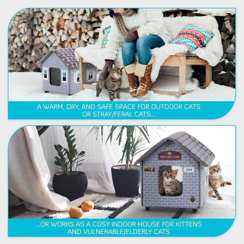 Heated Cat House for Outdoor Cats in Winter P15605