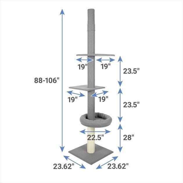 Heavy Duty Cat Tower with 3 Levels, 88 to 106-in V627734