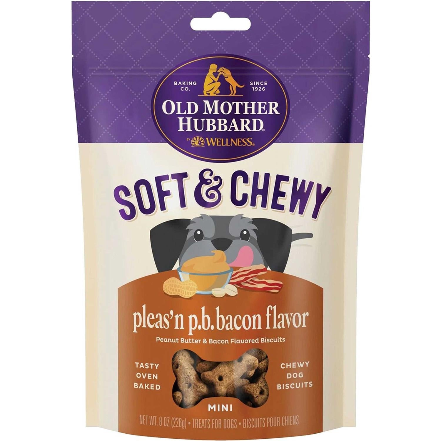 Old Mother Hubbard Soft &amp; Tasty Peanut Butter &amp; Bacon Biscuits Baked Dog Treats Mini - Pet Supplies online store