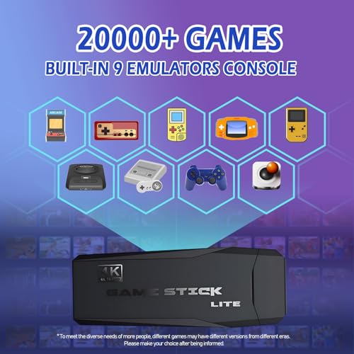 Wireless Retro Gaming Console with 20,000+ Built-in Games and 2.4G Controllers D291906