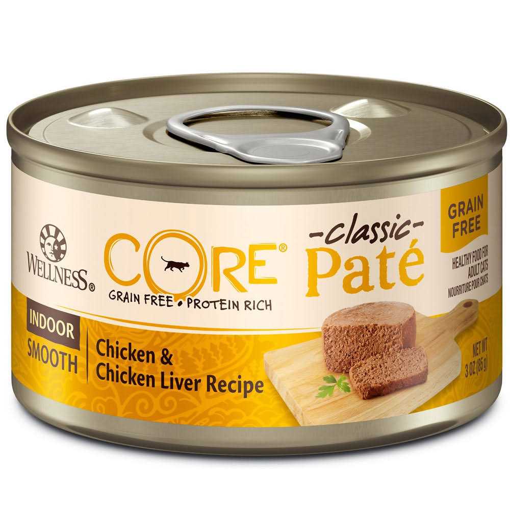 Wellness CORE Natural Grain Free Indoor Chicken &amp; Chicken Liver Smooth Pate Wet Canned Cat Food - Pet Supplies online store