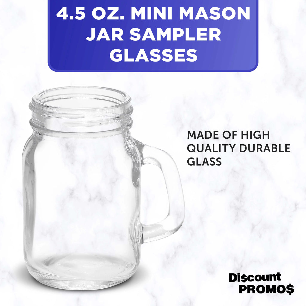 Glass Jar with Handle Set of 10 for Overnight Oats, Spices, Beverages N1905