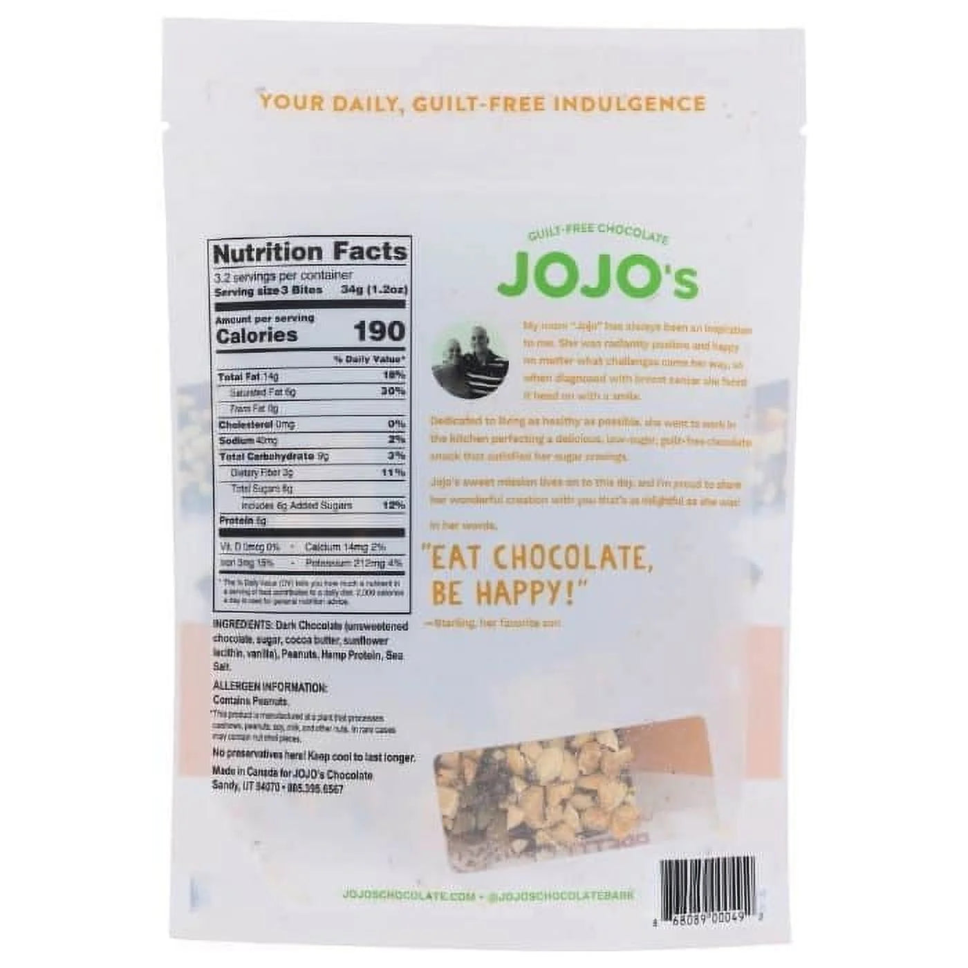 Vegan Peanut Butter Dark Chocolate Candy Bars, 3.9 oz, Pack of 6 L9187