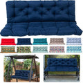 Replacement Cushions for Swing, Waterproof Porch Swing Cushion, 2-3 Seat Replacement Swing Seat Cushion with Backrest and Ties for Patio Backyard Porch Garden(40 * 60 in)