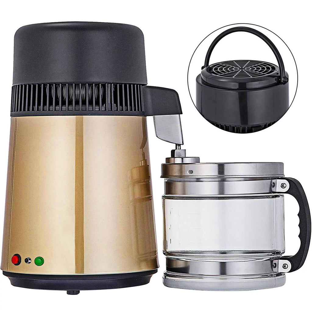VEVORbrand Countertop Water Distiller Machine 1.1 gal/4L Stainless Steel Purifier Filter Fully Upgraded with Handle 750W Perfect for Home Use