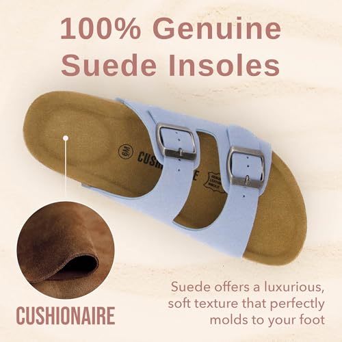 Women's Cork Footbed Sandals with Double Buckle Slip-On and Arch Support U61950