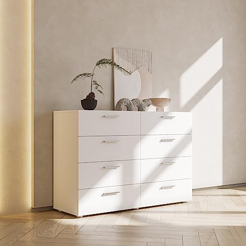 8 Drawer Wood Lateral Dresser with Metal Handles A61713