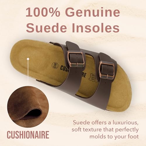Women's Cork Footbed Sandals with Double Buckle Slip-On and Arch Support U61950