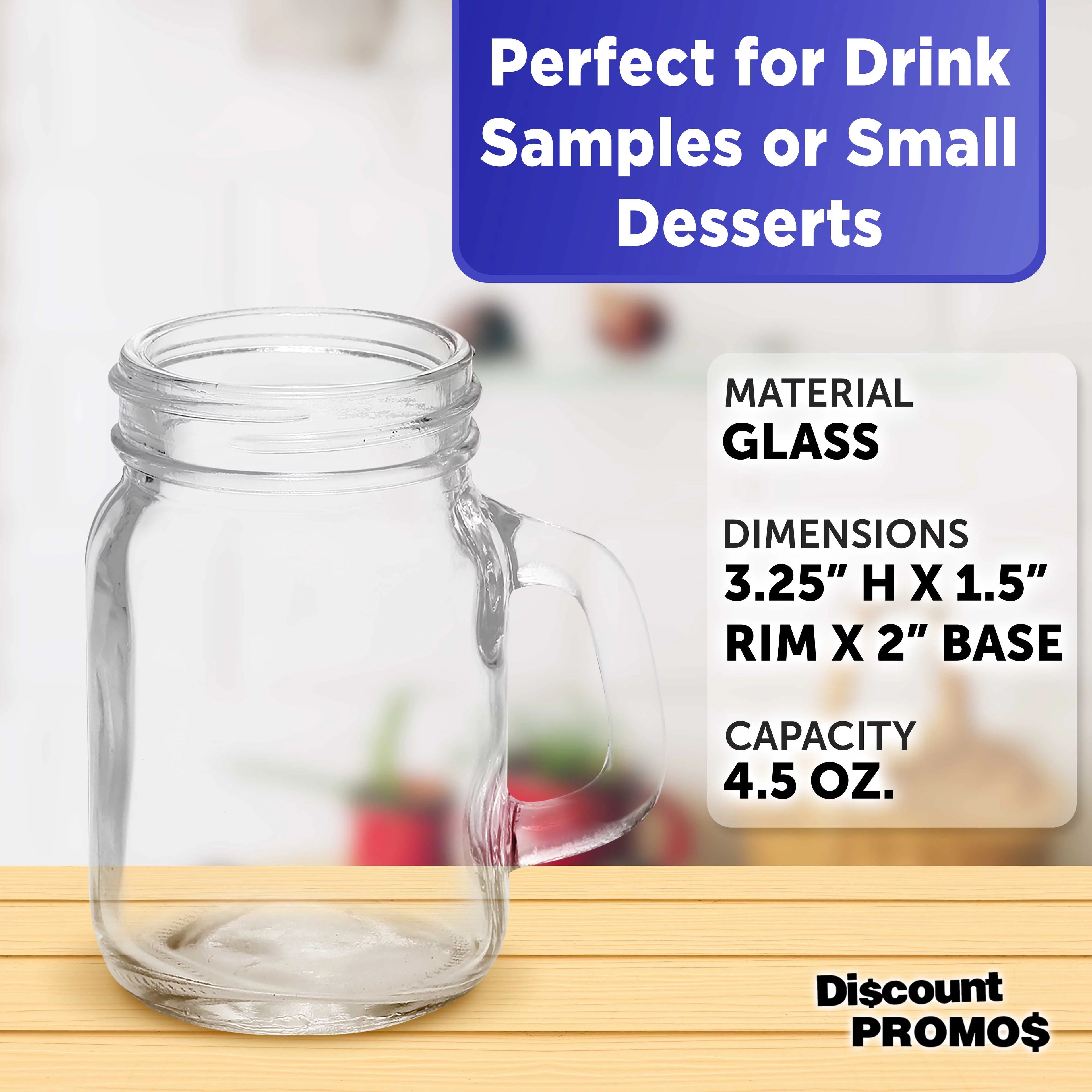 Glass Jar with Handle Set of 10 for Overnight Oats, Spices, Beverages N1905