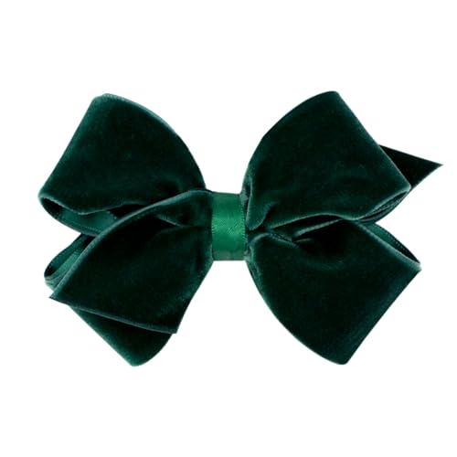 Girls' Velvet Hair Bow on No-Slip Clip, Satin Lining, Mini Q60568