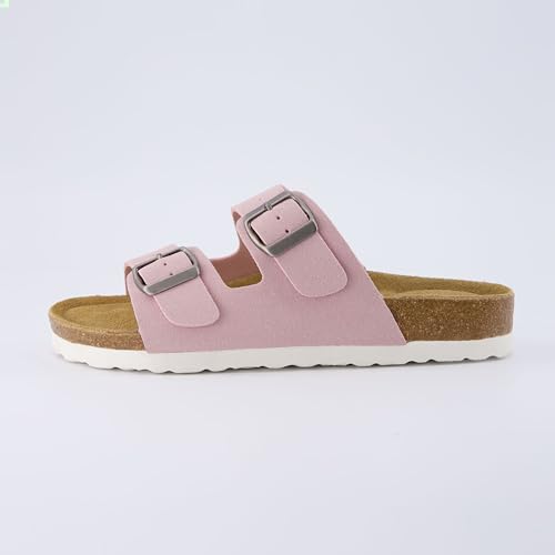 Women's Cork Footbed Sandals with Double Buckle Slip-On and Arch Support U61950