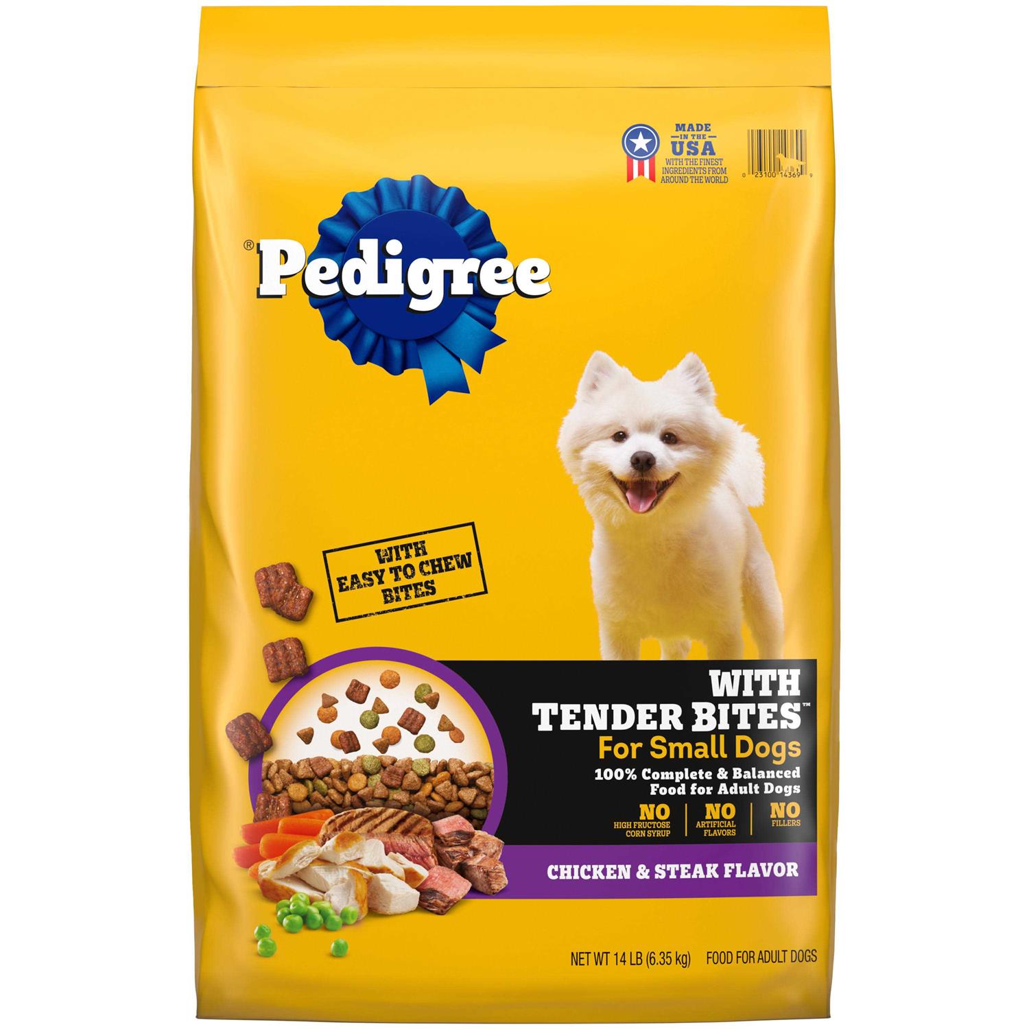 Pedigree Tender Bites Adult Dry Dog Food Chicken and Steak - Pet Supplies online store