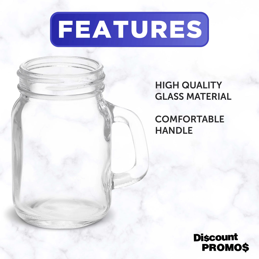 Glass Jar with Handle Set of 10 for Overnight Oats, Spices, Beverages N1905