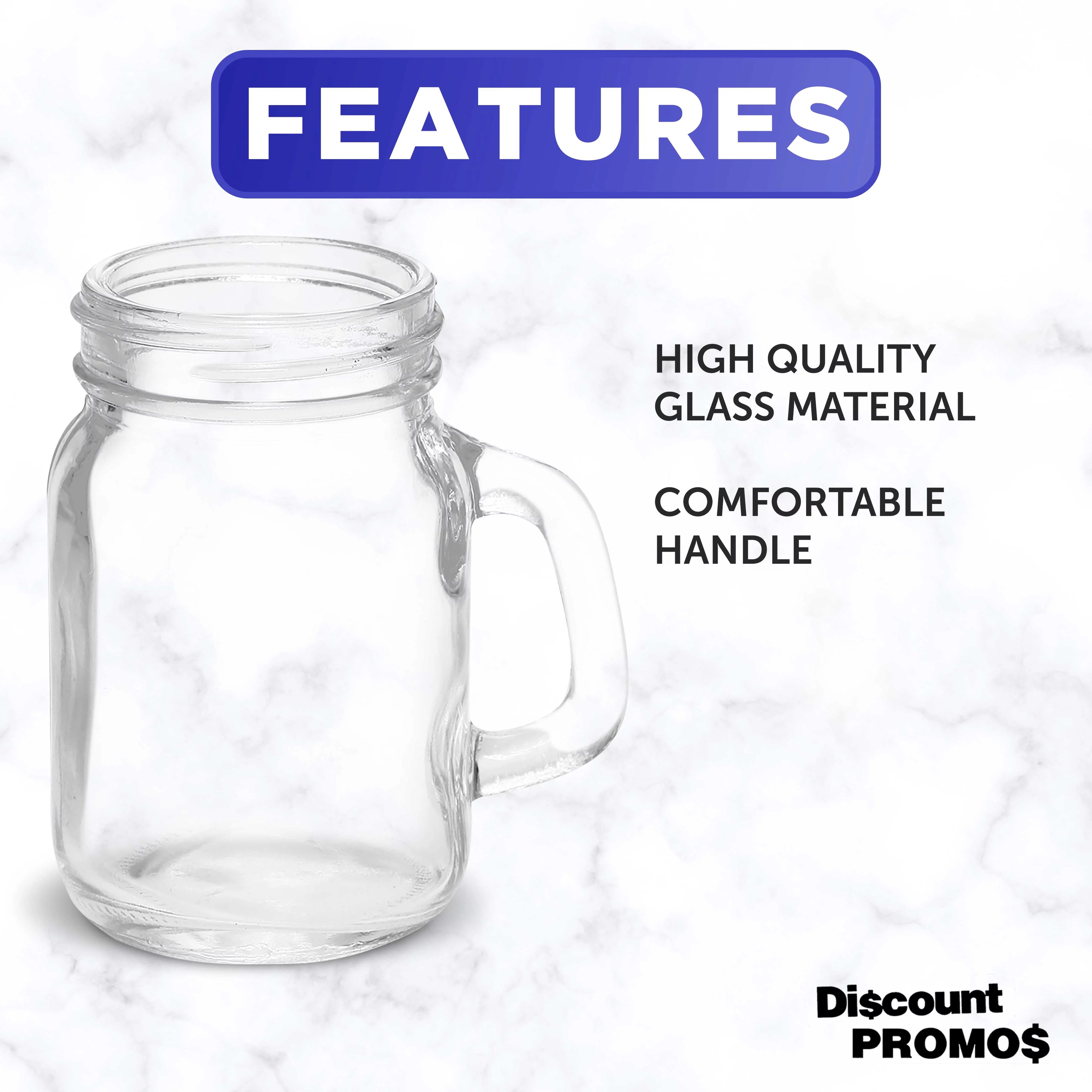 Glass Jar with Handle Set of 10 for Overnight Oats, Spices, Beverages N1905