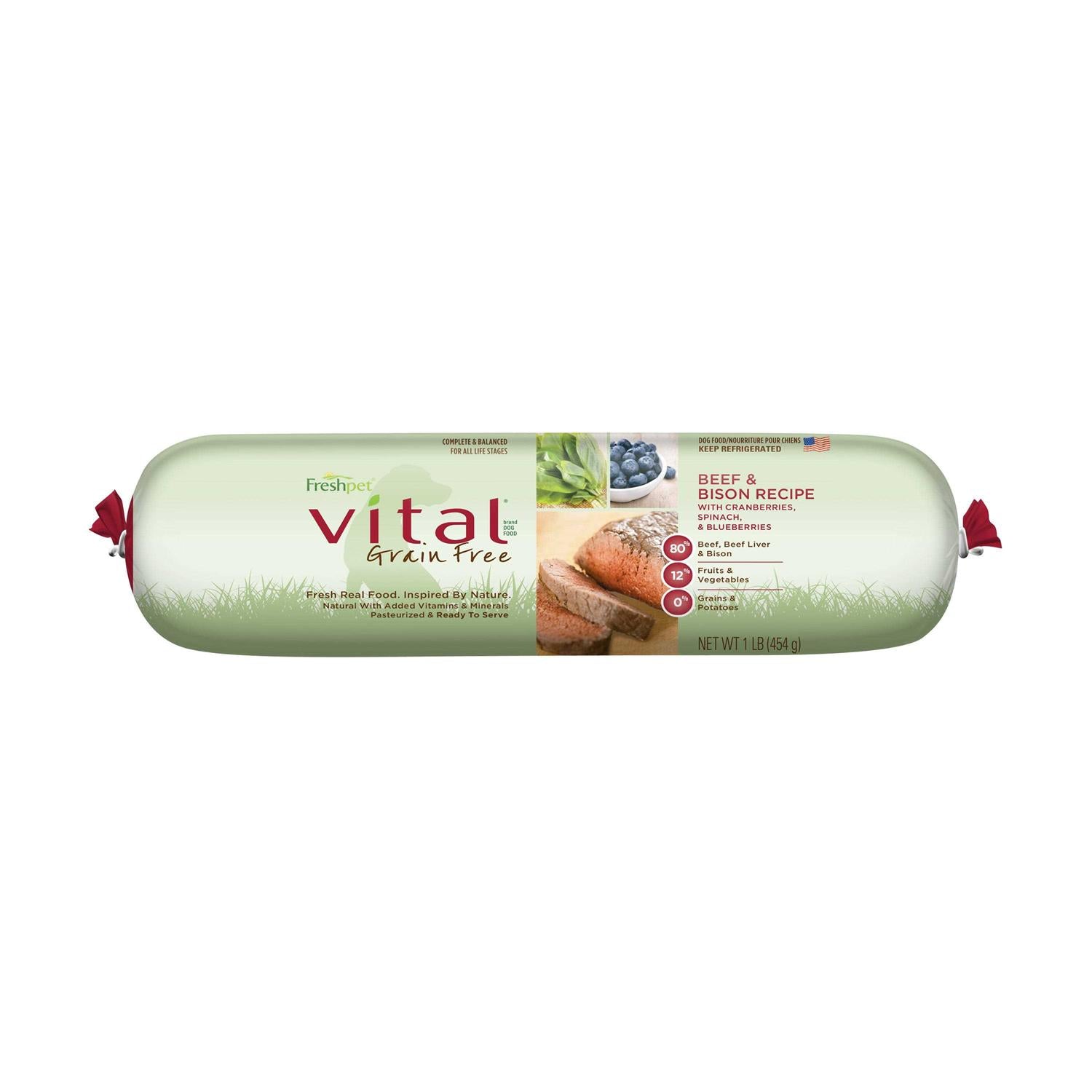 Freshpet Vital Grain-Free Beef &amp; Bison Fresh Dog Food - Pet Supplies online store