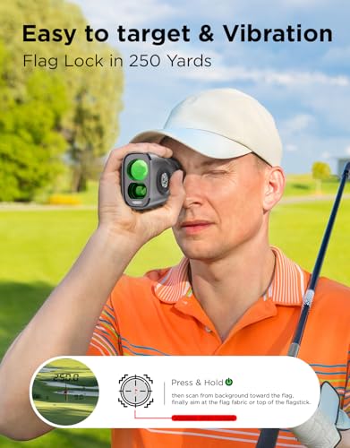 Golf Rangefinder with Slope, 1200Y Laser, 7X Magnification, Flag Lock with Vibration, Magnetic Cart Mount, USB-C Rechargeable L138