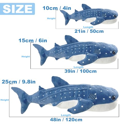 Giant Plush Whale Shark Stuffed Animal Pillow Toy V834
