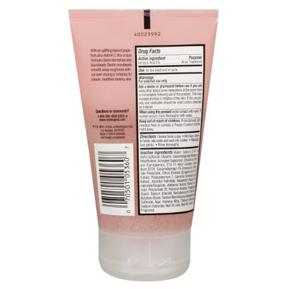 Oil-Free Acne Wash Foaming Scrub, Pink Grapefruit, 4.2 oz (Pack of 2) K148629