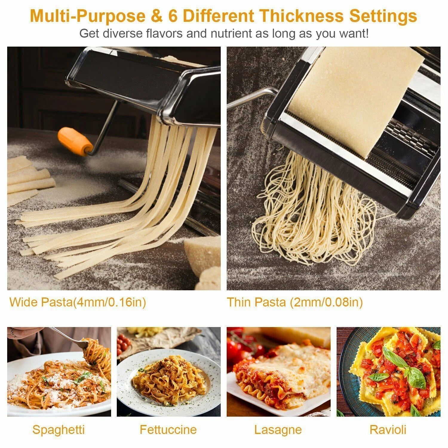 6" Stainless Steel Pasta Maker Dough Roller Cutter I365360