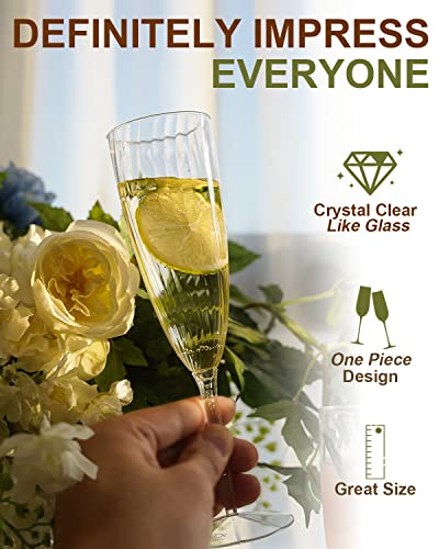 Clear Plastic Champagne Flutes, 36 PCS Disposable Wine Glasses for Party K10542