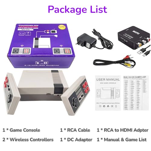Mini Retro Game Console with 600 Built-in Games and Dual Wireless Controllers N2194
