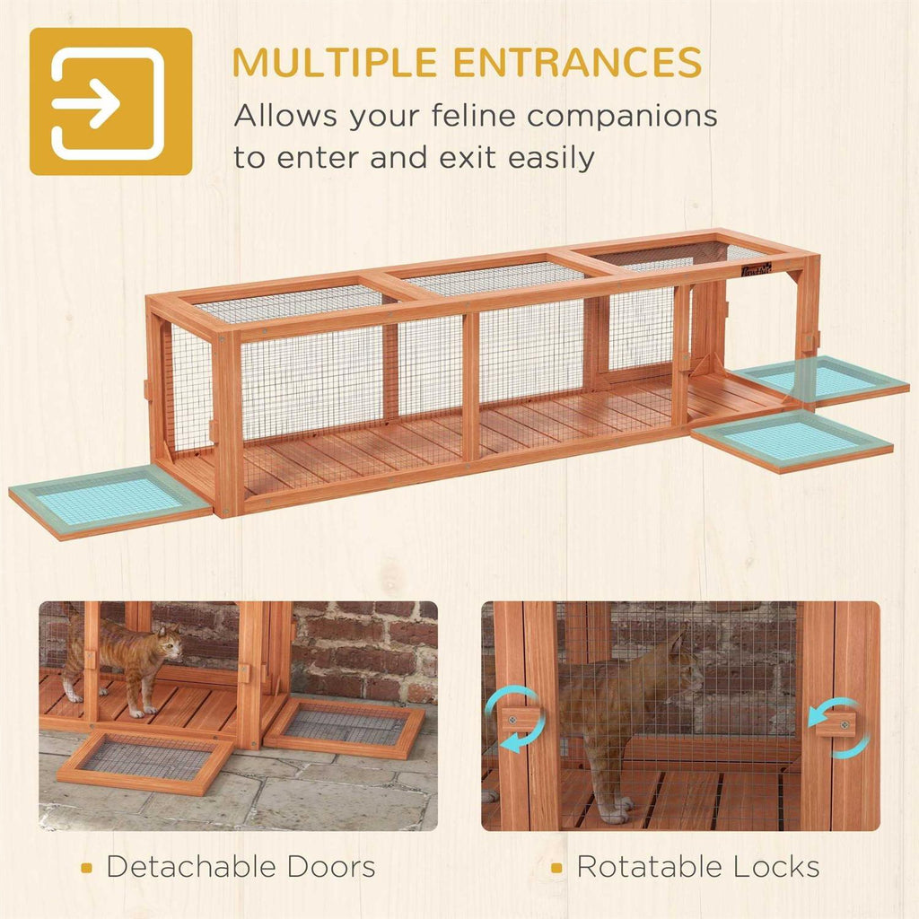 Cat Tunnel with Extendable Wooden Design for Outdoor Use K300