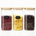 Ollieroo 3 Pack 50OZ Glass Storage Jars with Bamboo Lids,Glass Food Storage Canister for Serving Tea, Coffee, Spice, Candy, Cookie