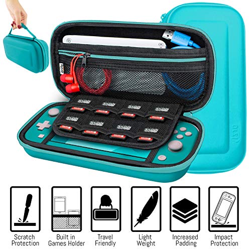 Switch Lite Accessories Bundle with Case, Screen Protector, USB Cable, Games Holder, Grip Case, Headphones, Thumb-Grip Pack K6558