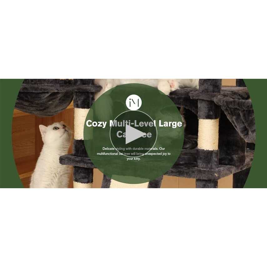 68 Inch Multi-Level Cat Tree for Large Cats with Condo and Scratching Posts E343217