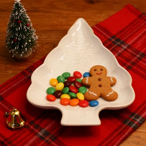 Christmas Tree Porcelain Serving Tray for Holiday Treats D95312