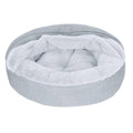 FurHaven Pet Products Plush &amp; Performance Linen Hooded Donut Pet Bed for Dogs &amp; Cats - Pet Supplies online store