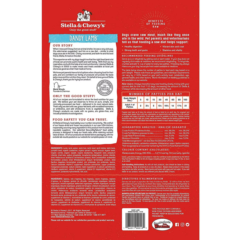 Grain-Free Freeze-Dried Raw Dog Food Patties, 15 oz. N392