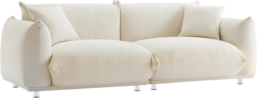 Sherpa Loveseat Sofa with Metal Legs, 3 Seater Couch E56448