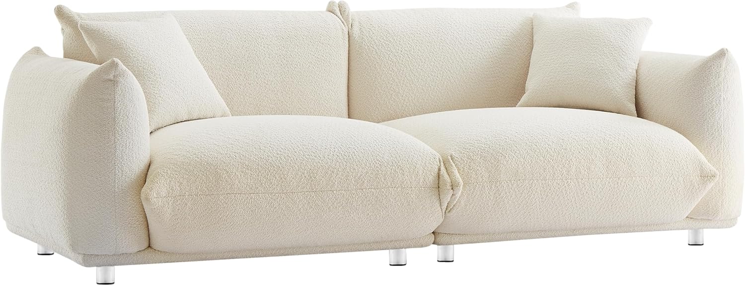 Sherpa Loveseat Sofa with Metal Legs, 3 Seater Couch E56448