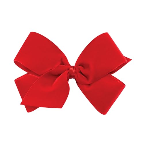 Girls' Velvet Hair Bow on No-Slip Clip, Satin Lining, Mini Q60568
