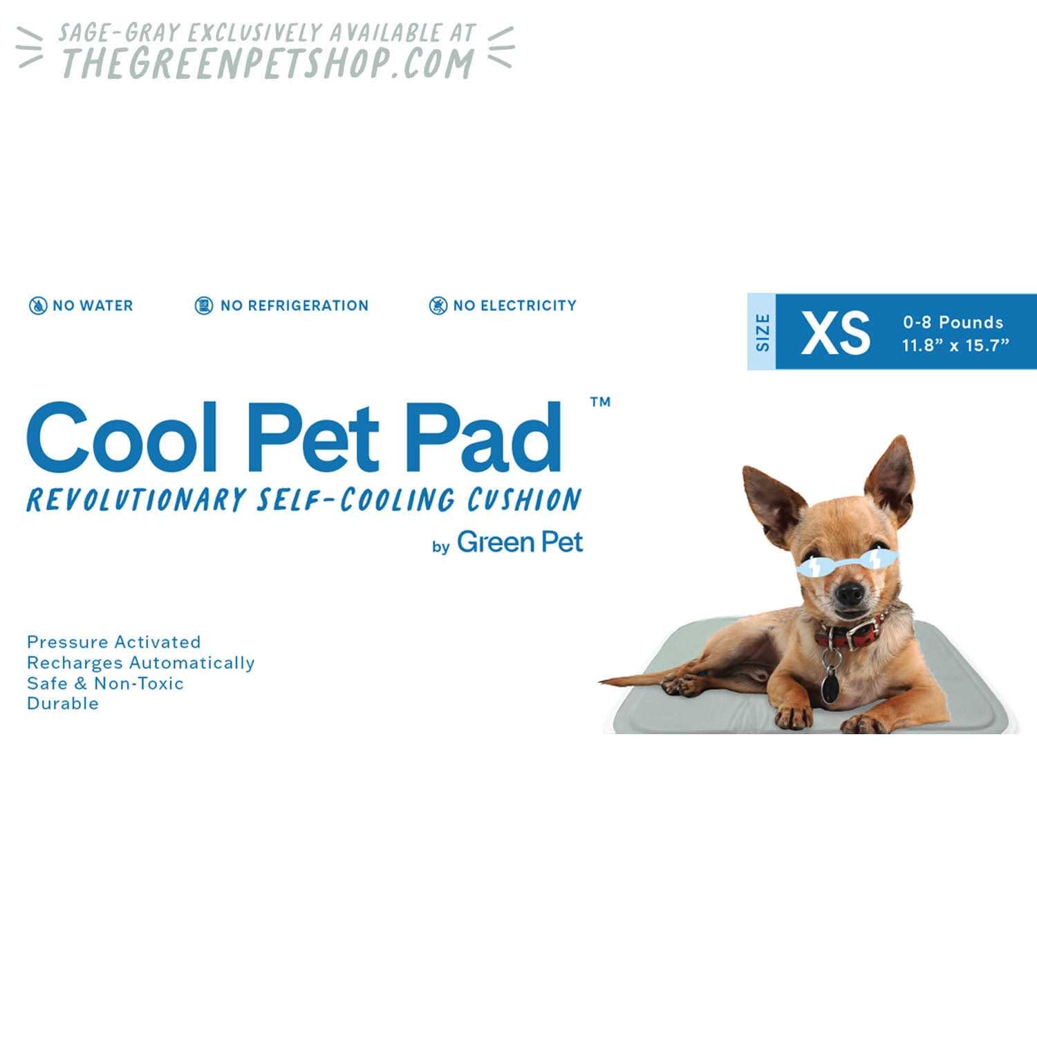 Sage Gray Self Cooling Pet Pad X618425