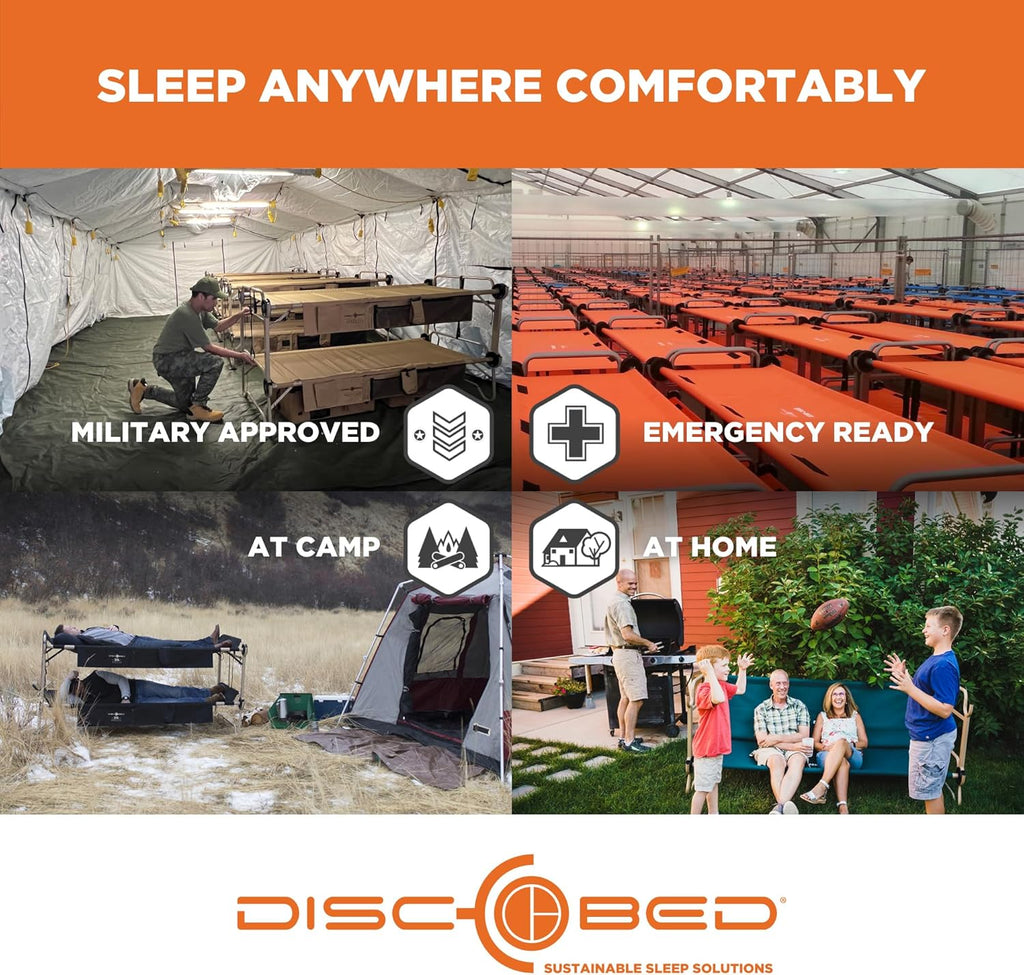 Outdoor Convertible 2 Person Camping Cot with Side Organizers X6281