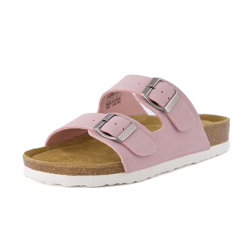 Women's Cork Footbed Sandals with Double Buckle Slip-On and Arch Support U61950