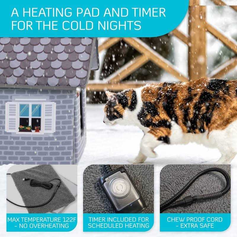 Heated Cat House for Outdoor Cats in Winter P15605