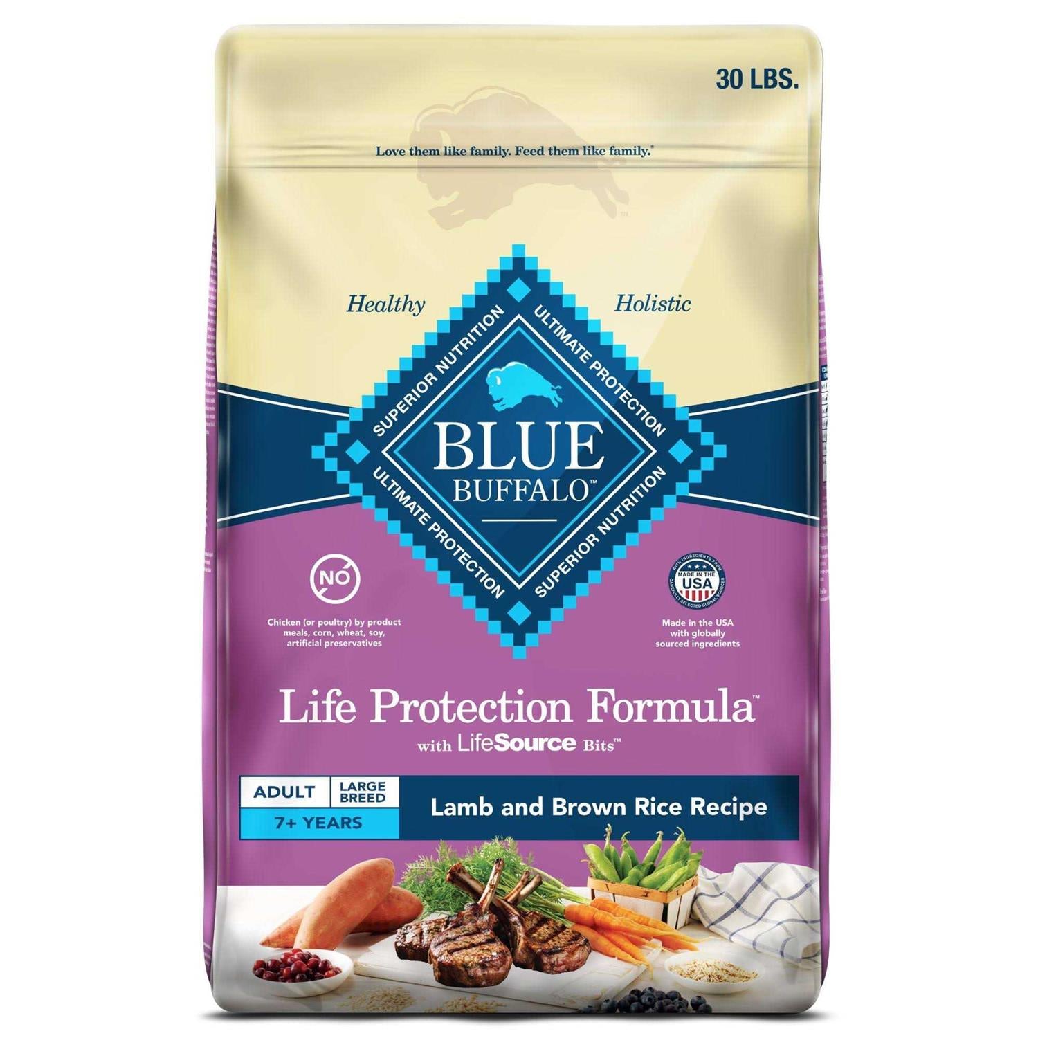 Blue Buffalo Life Protection Formula Large Breed Adult Lamb &amp; Brown Rice Recipe Dry Dog Food - Pet Supplies online store