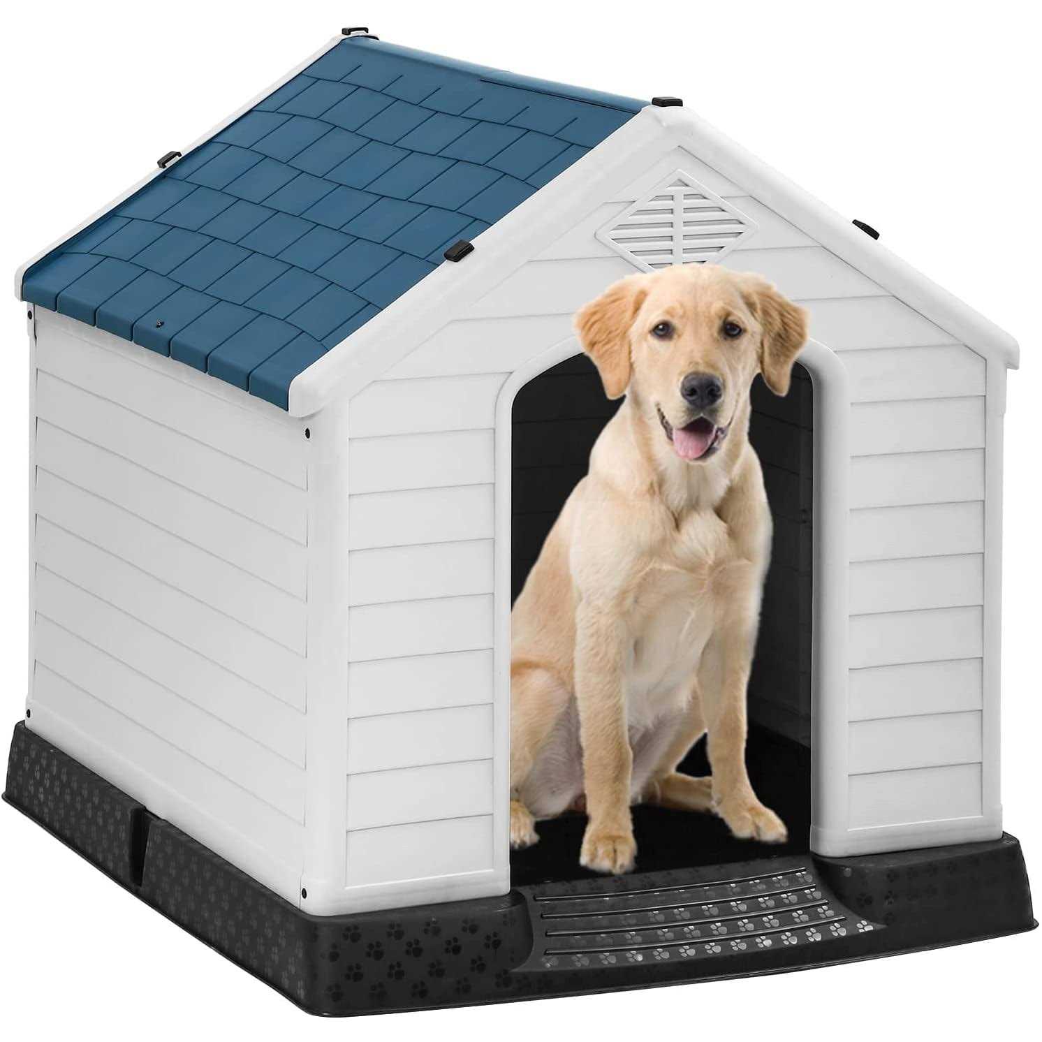 Bestpet Large Dog House Insulated Kennel Durable Plastic Dog House for Small Medium Large Dogs Indoor Outdoor Weather &amp; Water Resistant Pet - Pet Supplies online store