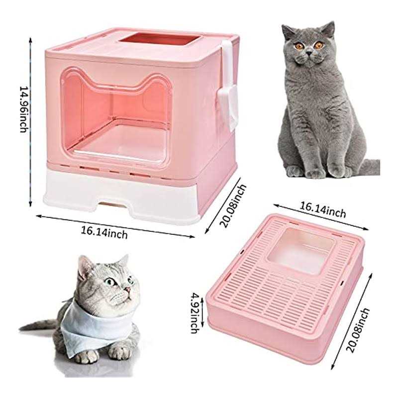 Top Entry Cat Litter Box with Lid Enclosed Pan N239767