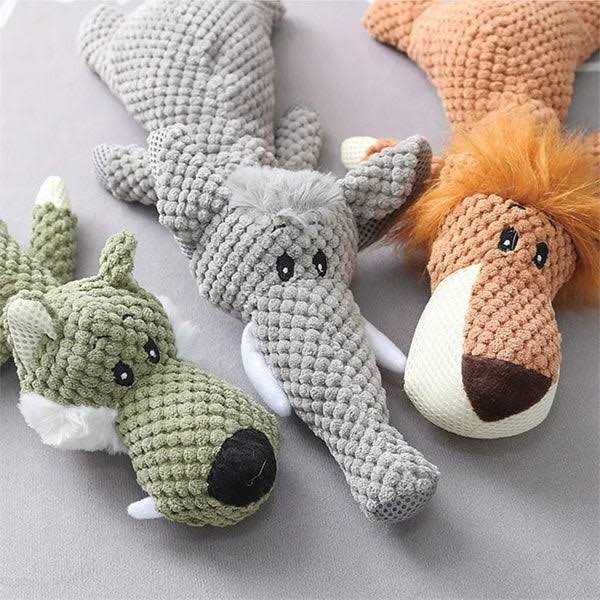 InvinciPaw Animals for Heavy Chewers Indestructible Dog Squeaky Plush Toy for Aggressive Chewers - Pet Supplies online store
