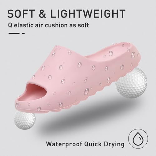 Platform Slides Slippers, Non-Slip Quick Drying Lightweight Shower Shoes W7265
