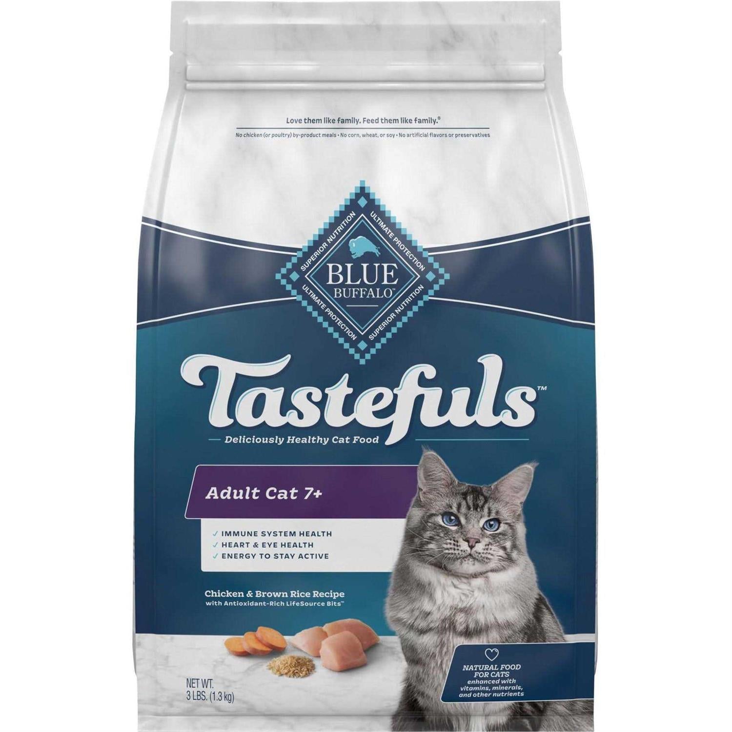Blue Buffalo Healthy Aging Chicken &amp; Rice Mature Dry Cat Food - Pet Supplies online store