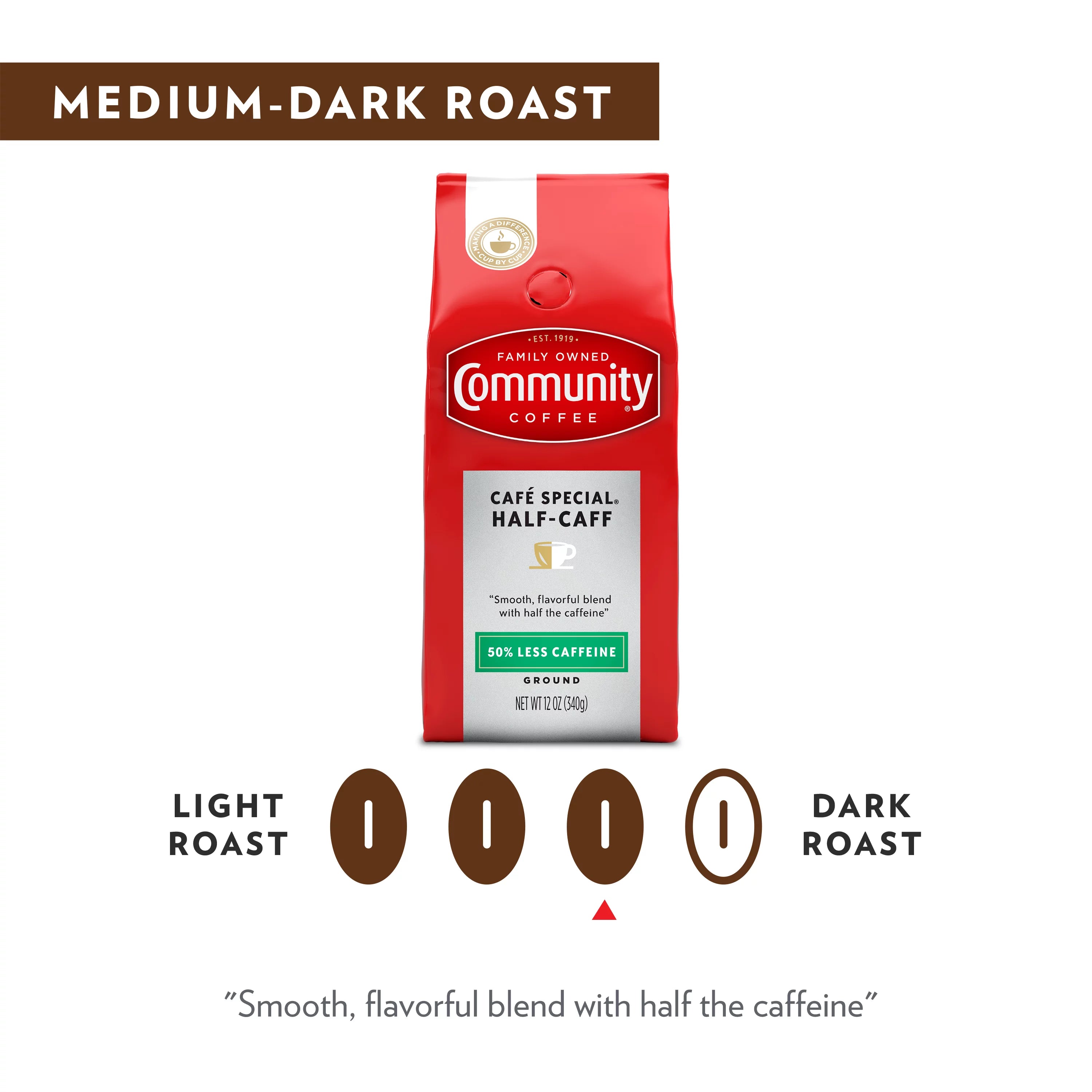 Half-Caff Ground Coffee 32 Ounce Bag D8087