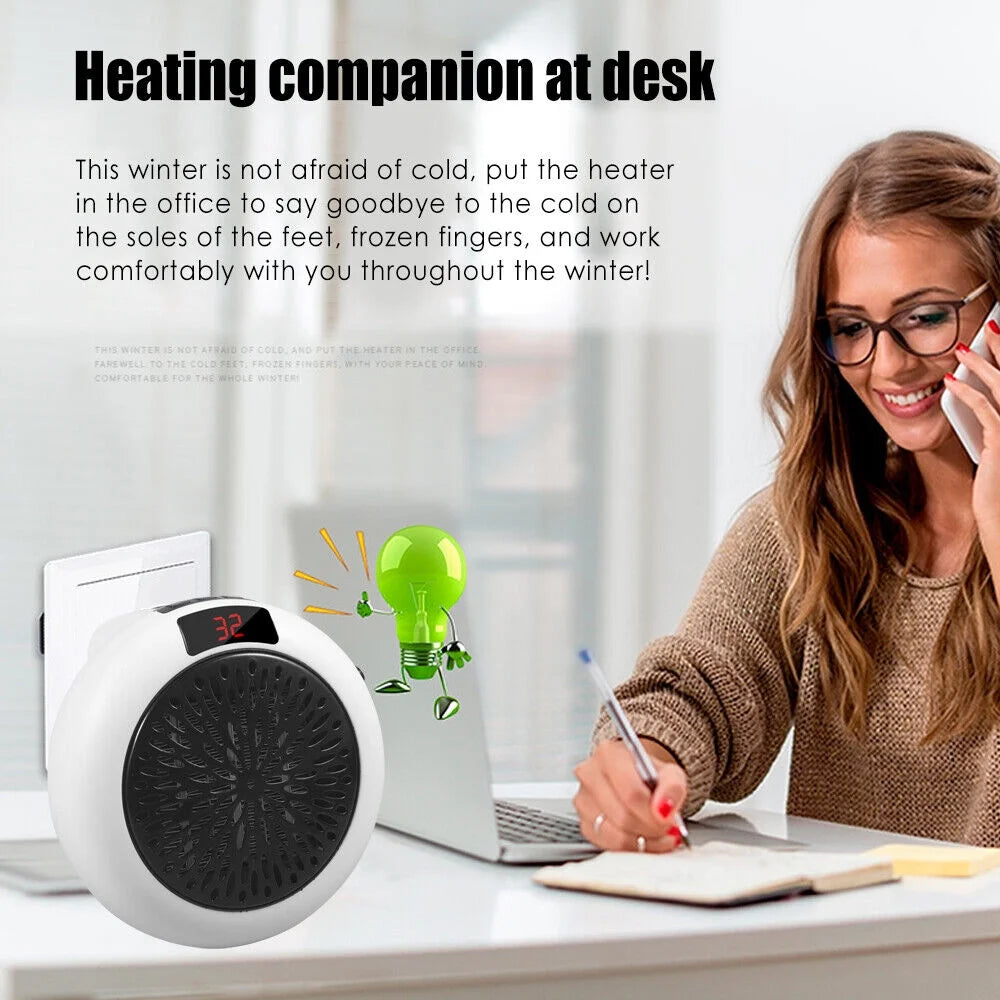 900W Digital Thermostat Electric Heater Fan with Remote and Timer X1767