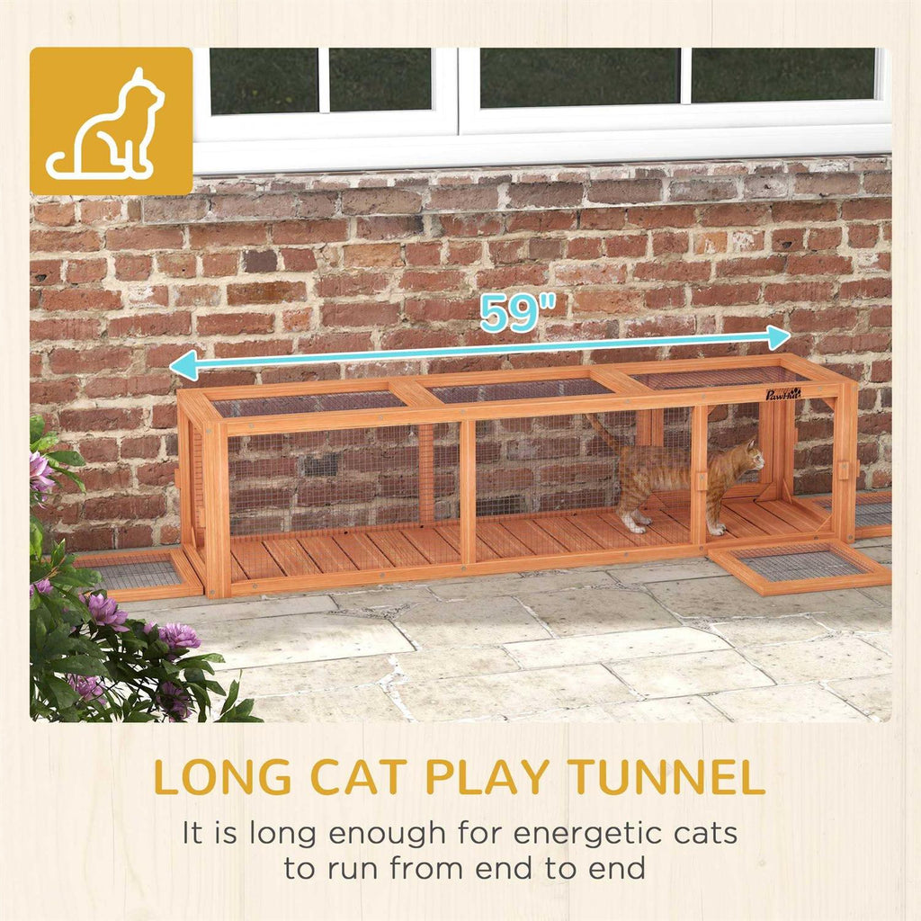 Cat Tunnel with Extendable Wooden Design for Outdoor Use K300