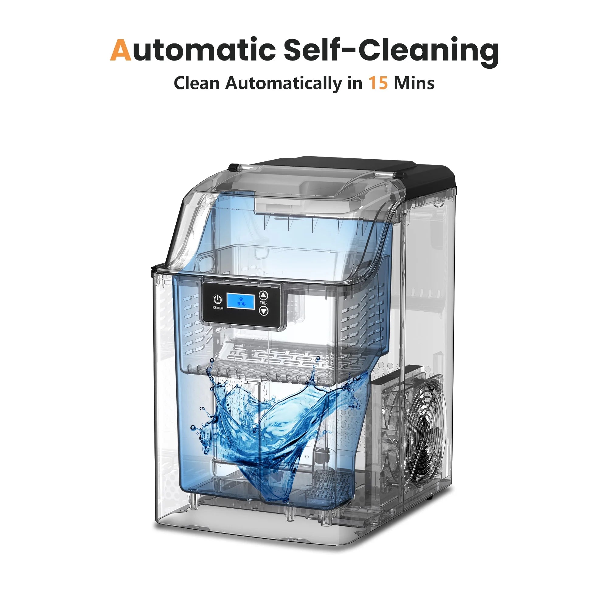 Countertop Nugget Ice Maker, 44 lbs/24H, Compact with Basket & Scoop V4812