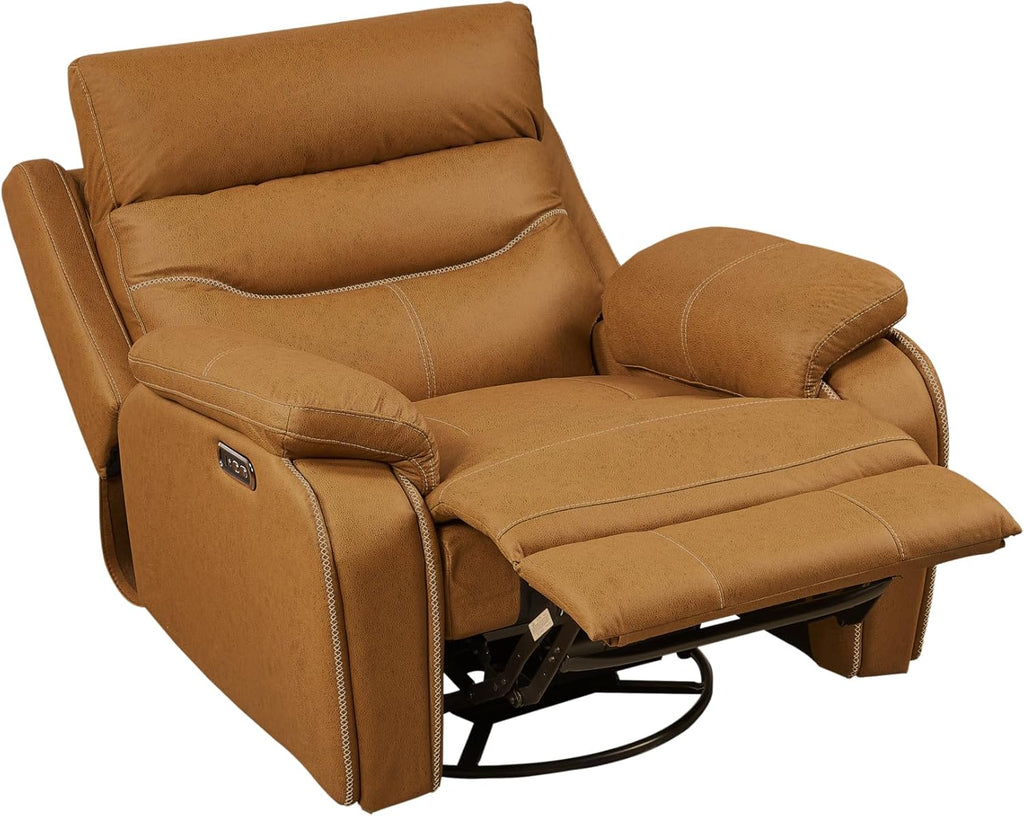 Dual Motor Rocking Swivel Recliner Chair for Elderly with Power Headrest and USB Charging N419209